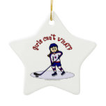 Light Girls Hockey Player Christmas Ornament