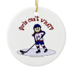 Light Girls Hockey Player Christmas Ornaments