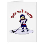 Light Girls Hockey Player Greeting Cards