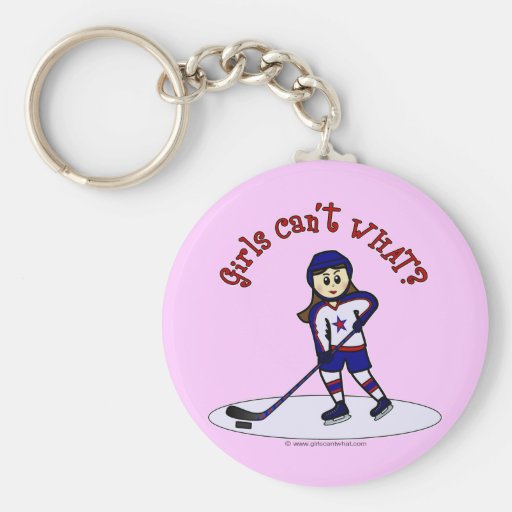 Light Girls Hockey Player Keychains