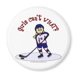 Light Girls Hockey Player Magnets