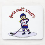 Light Girls Hockey Player Mousepads