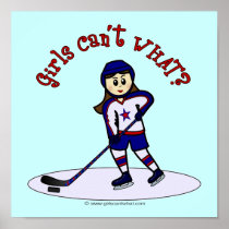 Light Girls Hockey Player Print
