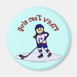 Light Girls Hockey Player Refrigerator Magnet