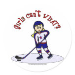Light Girls Hockey Player Stickers