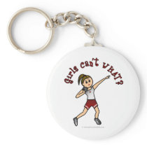 Light Girls Shot Put in Red Uniform keychains