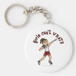 Light Girls Shot Put in Red Uniform Keychains