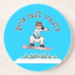 Light Girls Snowboarding Drink Coaster