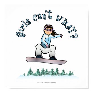 Light Girls Snowboarding Poster