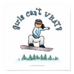 Light Girls Snowboarding Poster