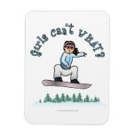 Light Girls Snowboarding Rectangular Magnet