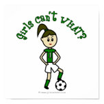Light Girls Soccer in Green Uniform Print