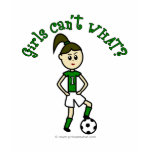 Light Girls Soccer in Green Uniform T-shirts