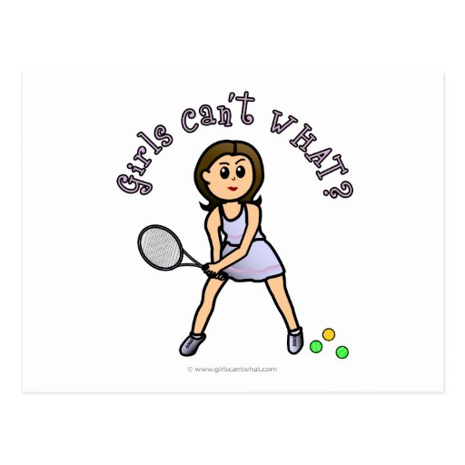 Light Girls Tennis Player Post Card
