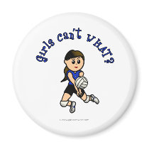 Light Girls Volleyball in Blue Uniform Magnets