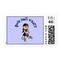 Light Girls Volleyball in Blue Uniform Postage Stamps