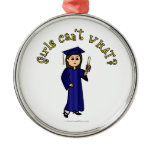 Light Graduate in Blue Christmas Tree Ornament