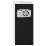 Light Gray and Black Camera. On Black. Customized Rack Card