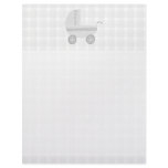 Light gray and white baby pram. personalized letterhead