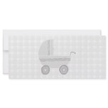 Light gray and white baby pram. custom rack card