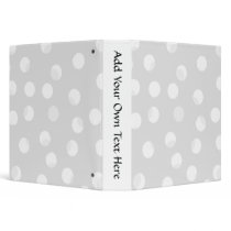 Light gray and white dotty pattern. 3 ring binder