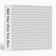 Light Gray and White Polka Dot Pattern. Vinyl Binders