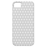 Light Gray and White Polka Dot Pattern. iPhone 5 Cases