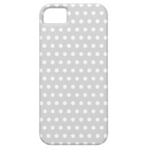 Light Gray and White Polka Dot Pattern. iPhone 5 Cases
