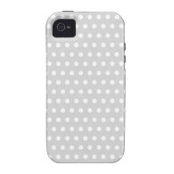 Light Gray and White Polka Dot Pattern. iPhone 4/4S Cover