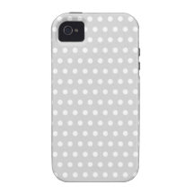 Light Gray and White Polka Dot Pattern. iPhone 4/4S Cover