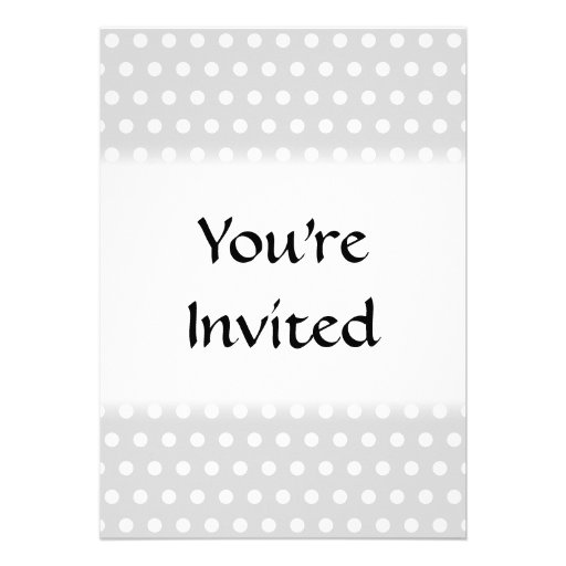 Light Gray and White Polka Dot Pattern. Invitations
