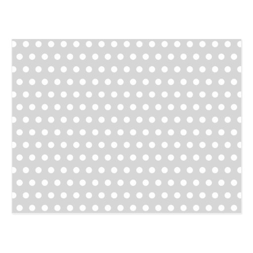 Light Gray and White Polka Dot Pattern. Postcard Zazzle