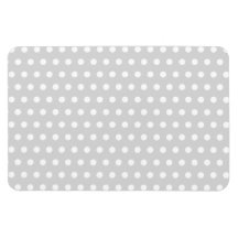 Light Gray and White Polka Dot Pattern. Vinyl Magnets