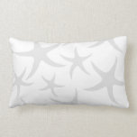 Light Gray and White Starfish Pattern. Throw Pillows