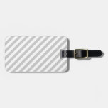 Light Gray and White Stripes. Luggage Tags
