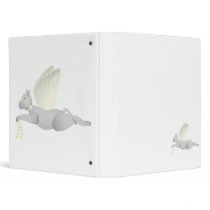 Light Gray Angel Cat With Yellow Wings binders