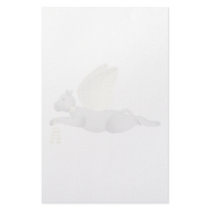 Light Gray Angel Cat With Yellow Wings stationery by mydeas Light Gray Angel Cat With Yellow Wings stationery