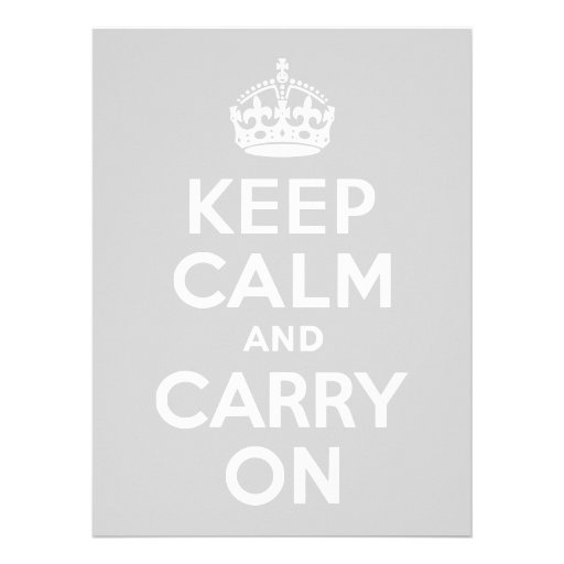 Light Gray Keep Calm and Carry On Personalized Announcements