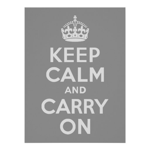 Light Gray Keep Calm and Carry On Custom Invitations