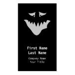 Light Gray Scary Face. Monster. Business Cards