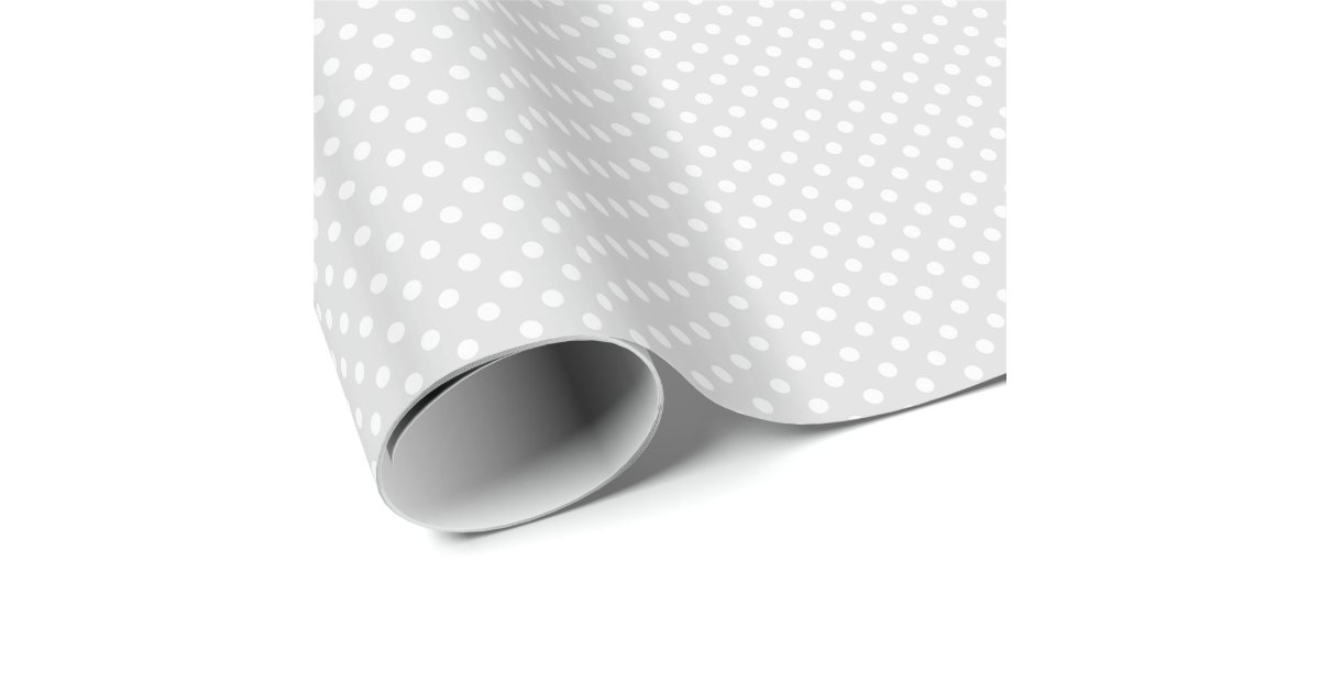 Light Gray White Polka Dot Pattern Wrapping Paper Zazzle