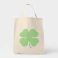 light green 4 leaf clover shamrock.png canvas bags
