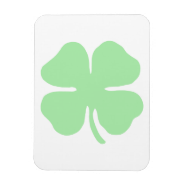 light green 4 leaf clover shamrock.png magnet
