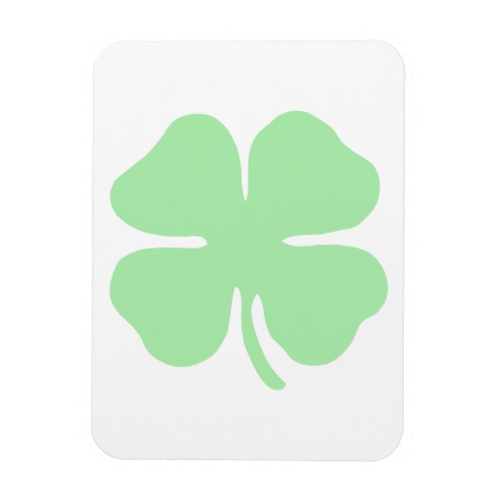 light green 4 leaf clover shamrock.png magnet