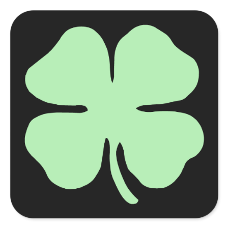 light green 4 leaf clover shamrock.png stickers