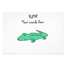 Light green alligator personalized announcement