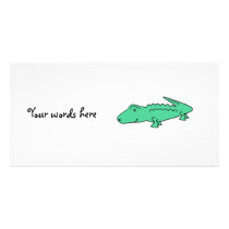 Light green alligator photo card