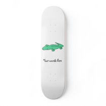 Light green alligator custom skate board
