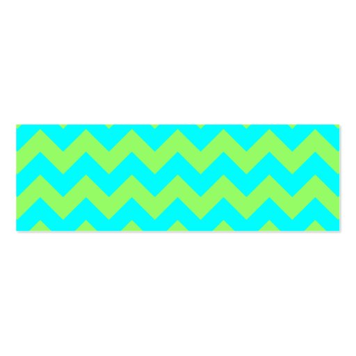 Light Green and Aqua Zigzag Business Card Templates (front side)