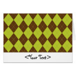 Light Green and Brown Argyle Pattern Cards